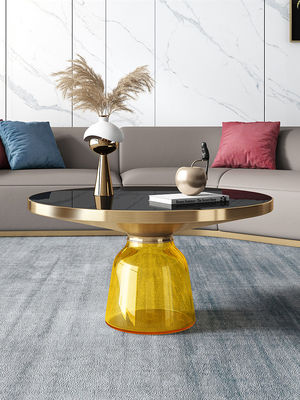 Toughened Bell Blown Glass Coffee Table 35cm High Antiwear