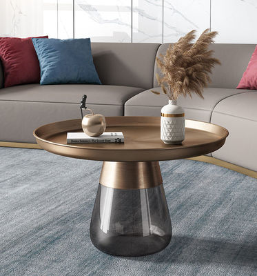 Brushed Brass Stainless Steel Top Bell Side Table Nordic Round