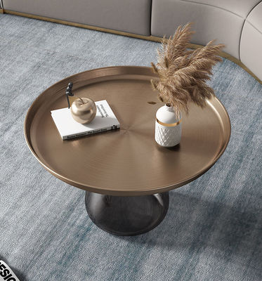 Brushed Brass Stainless Steel Top Bell Side Table Nordic Round