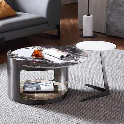 Alkali Resistant Rock Plate Nesting Coffee Table Modern Circular Shape