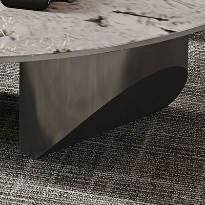 Ergonomics Metal Based Round Rock Coffee Table Minimalist 300kg Bearing Capacity