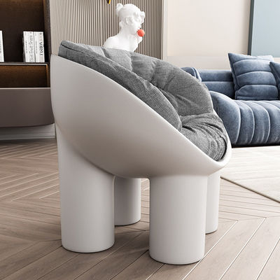 PU Fabric Leisure Chair Down Filled Cushion Elephant Leg Chair Italian Style