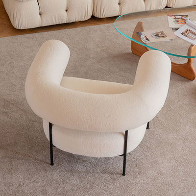 White Cloth Fabric Leisure Chair Filling With 45d High Rebound Sponge