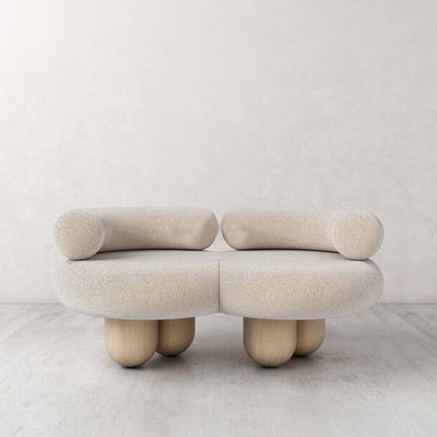 Fabric Leisure Chair Flannel Solid Wood Special-Shaped Single Sofa Love Seat