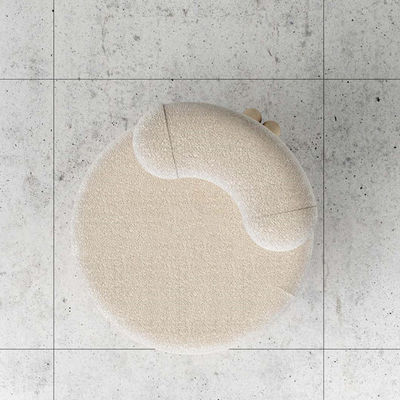 Fabric Leisure Chair  White Fabric Soft Comfortable Imitation Wool Leisure Chair