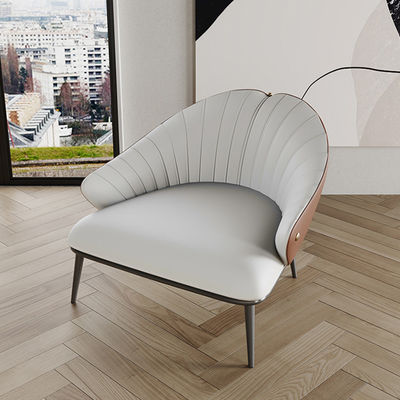 75cm Leisure Leather Lounge Chair Hotel Furniture Wooden Lounge Chair