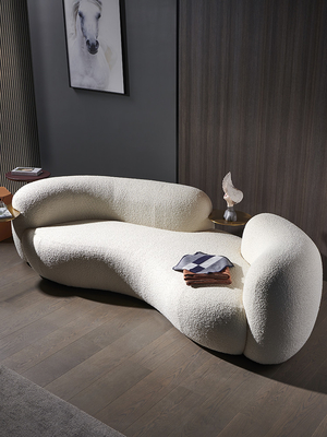 Modern Luxury Lamb Velvet 3 Seater Sofa Flannelette Material