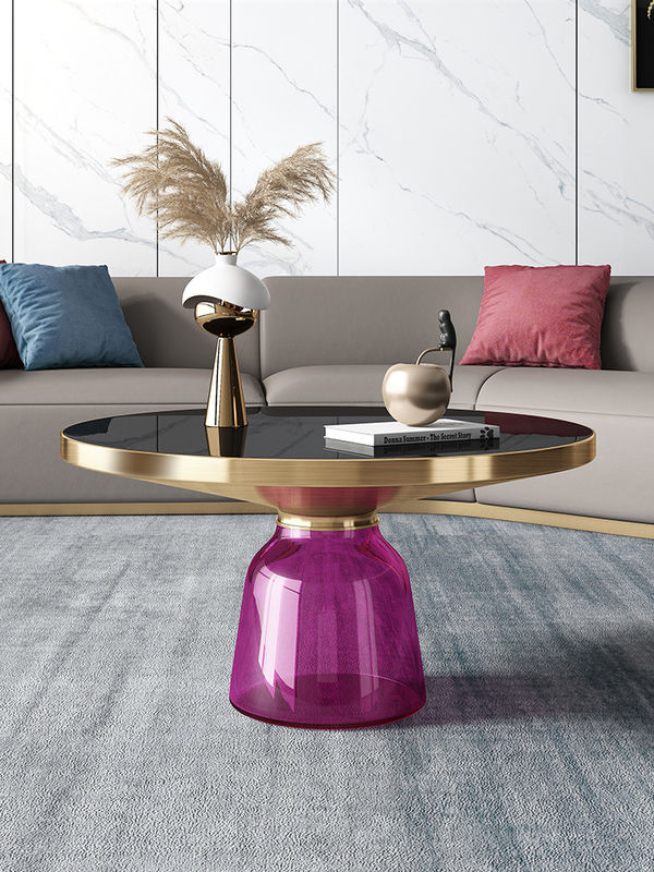 Toughened Bell Blown Glass Coffee Table 35cm High Antiwear