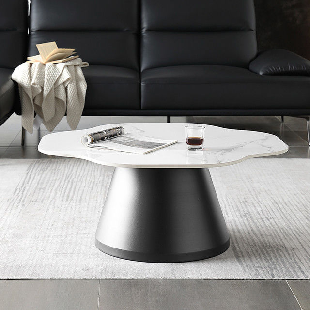 Microcrystalline Round Rock Coffee Table 30kgs With Carbon Steel Base