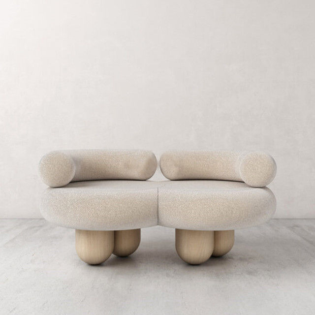 Fabric Leisure Chair Flannel Solid Wood Special-Shaped Single Sofa Love Seat