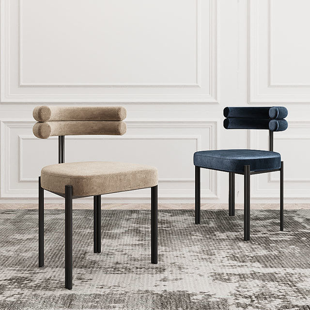 Half Arch Back Modern Minimalist Dining Chairs Nailhead Accents 50*48cm