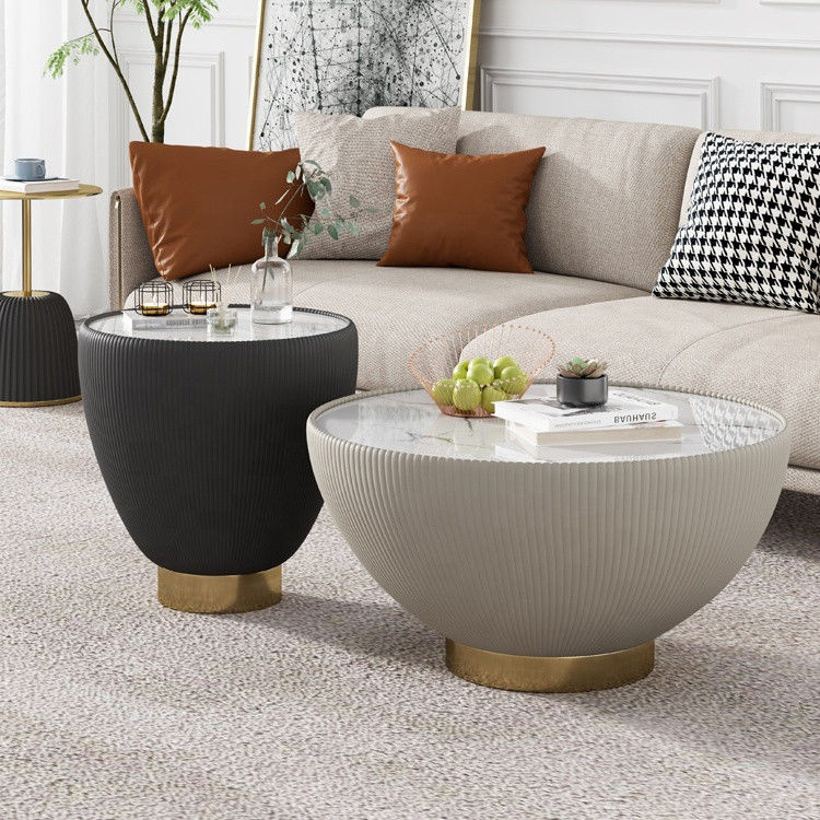 42cm High Marble Topped Pedestal Coffee Table
