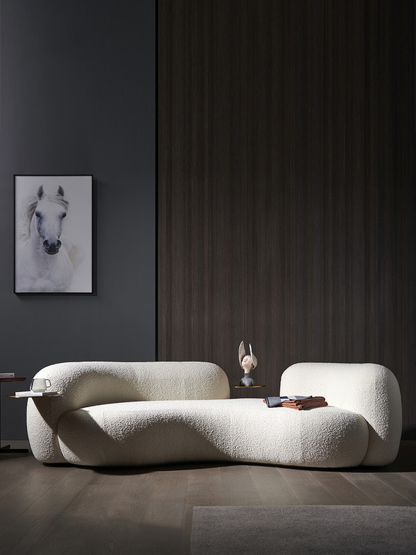 Modern Luxury Lamb Velvet 3 Seater Sofa Flannelette Material